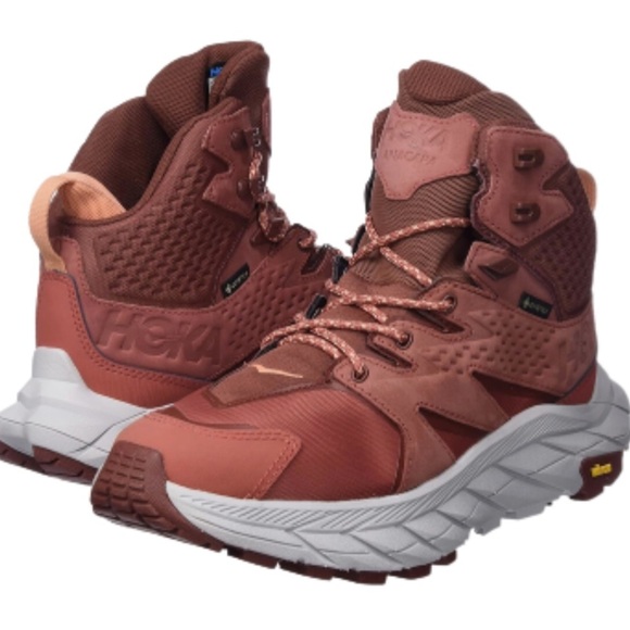Hoka One One Shoes - New in Box Hoka Women’s Anacapa Mid GTX Hiking Boot Cherry Mahogany Hot Sauce